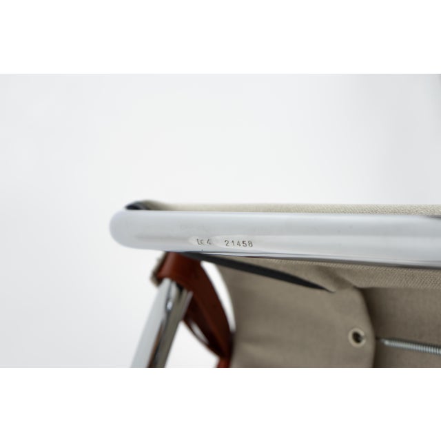 Cassina Canvas & Leather LC4 Chaise Lounge by Le Corbusier for Cassina, 1980s For Sale - Image 4 of 16