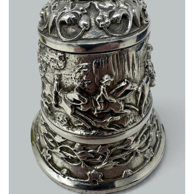 Metal Antique Vintage English Sterling Dinner Table Bell London Hallmark 1976. 10.7ozs For Sale - Image 7 of 11