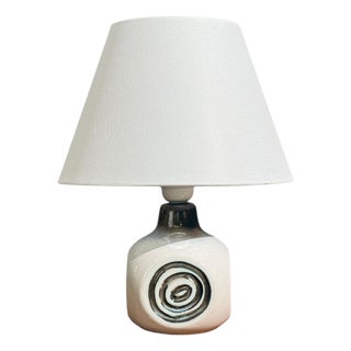 Bruno Karlsson, Table Lamp, White Glazed Ceramic, Sweden, 1960s For Sale