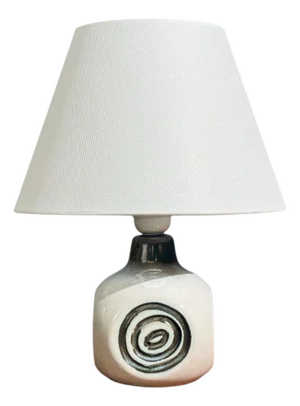Bruno Karlsson, Table Lamp, White Glazed Ceramic, Sweden, 1960s