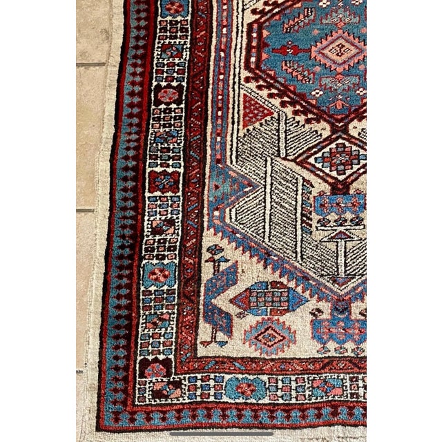 1960s Persian Sarab Ivory and Light Blue Small Area Rugs - A Pair For Sale - Image 4 of 5