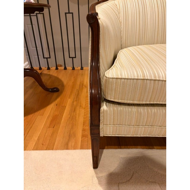 1970s Sheraton Revival Barrel-Back Settee For Sale - Image 5 of 6