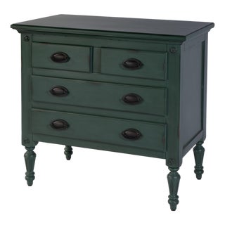 Easterbrook 31.5 in. W Rectangular Wood 4 Drawer Accent Chest, Green For Sale