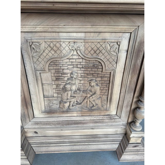 Wood 19th Century French Country Solid Walnut Bleached Sideboard / Buffet. For Sale - Image 7 of 12