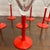 Mid-Century Modern Transparent and Red Stemmed Glasses Set of 8 For Sale - Image 3 of 7