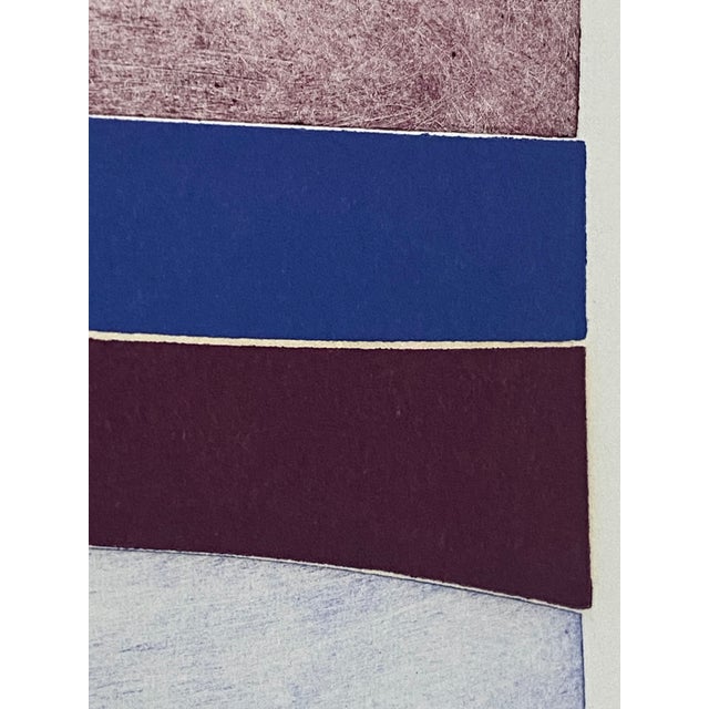 Frank Stella Listed Artist Lee Waisler (B. 1938) Abstract Etching in Gilt Wood Frame For Sale - Image 4 of 18