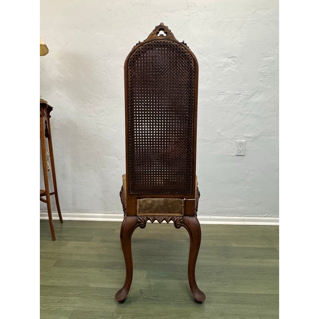 Late 19th Century Antique Victorian Double Cane Back Side Chair — Carved Walnut, 19th Century For Sale - Image 5 of 12