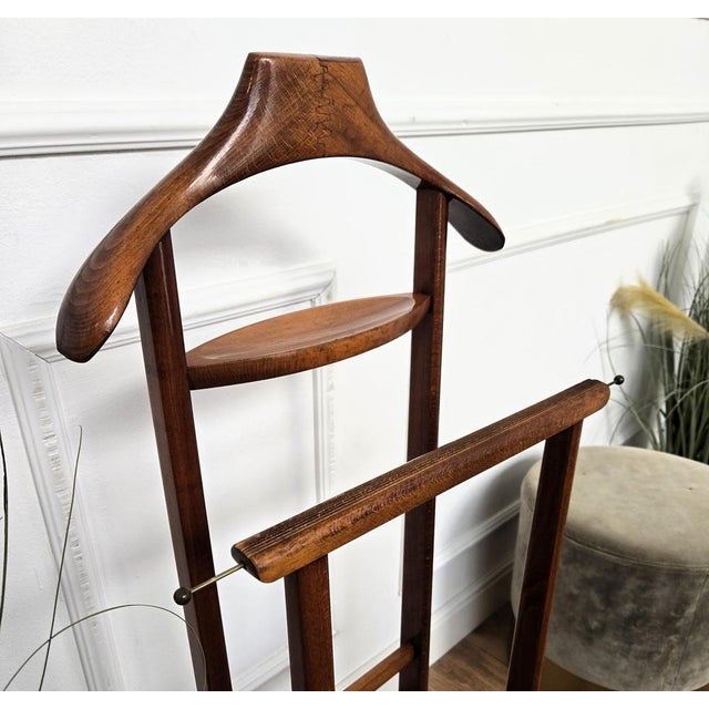 1970s Vintage Italian Wooden Valet Stand, 1970s For Sale - Image 5 of 10