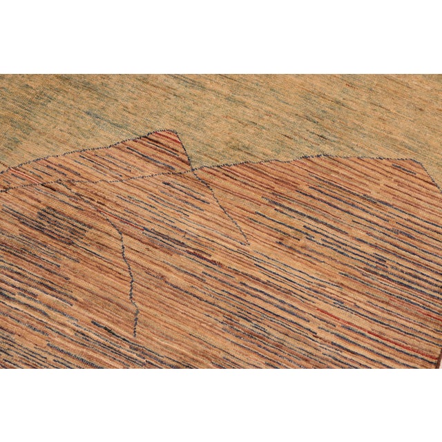 Bohemian Gabbeh Blue/Green Wool Rug - 6'1'' X 8'10'' For Sale - Image 4 of 10