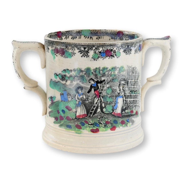 19th Century 1840s English Staffordshire Transferware Frog Mug For Sale - Image 5 of 8