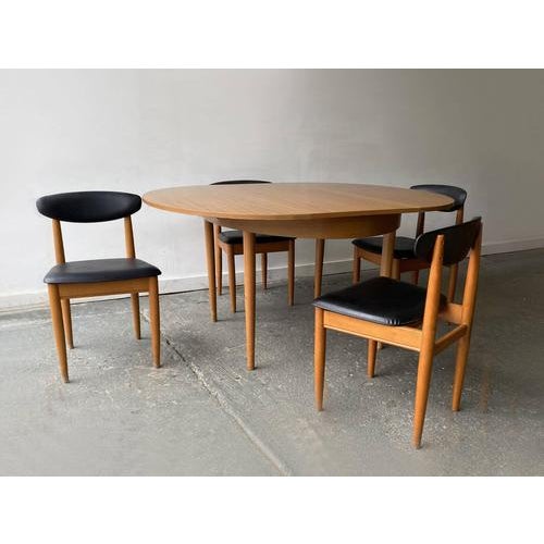 Black Mid-Century Modern Dining Table and Chairs Set from Schreiber Furniture, 1960s, Set of 5 For Sale - Image 8 of 14