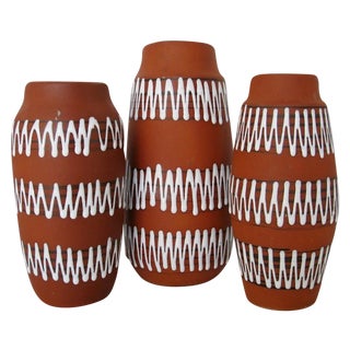 West German Ceramic Vases - Set of 3 For Sale