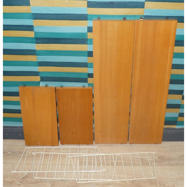 Swedish String Shelving Unit in Elm by Kajsa & Nils Nisse Strinning, 1960s For Sale - Image 10 of 13