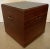 Altavista Lane Midcentury Modern Cube Side Table on Casters With Brass Accents For Sale - Image 4 of 9