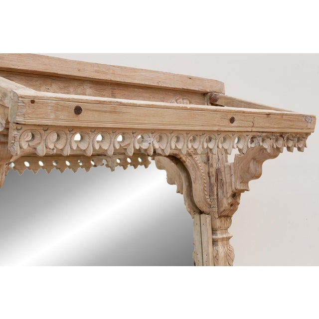 One-of-a-Kind Sun-Bleached Teak Arch Mirror For Sale - Image 4 of 8