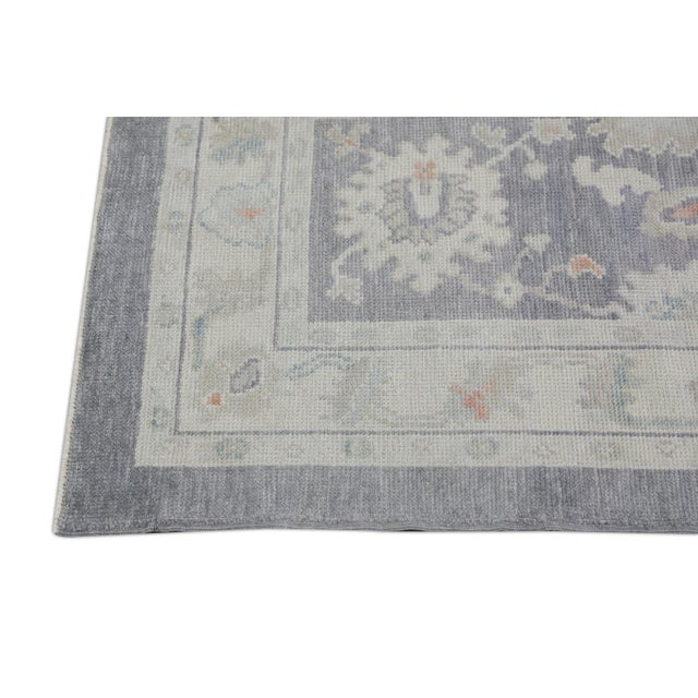 Gray Handwoven Turkish Oushak Rug 3'1" X 5'1" For Sale - Image 4 of 7