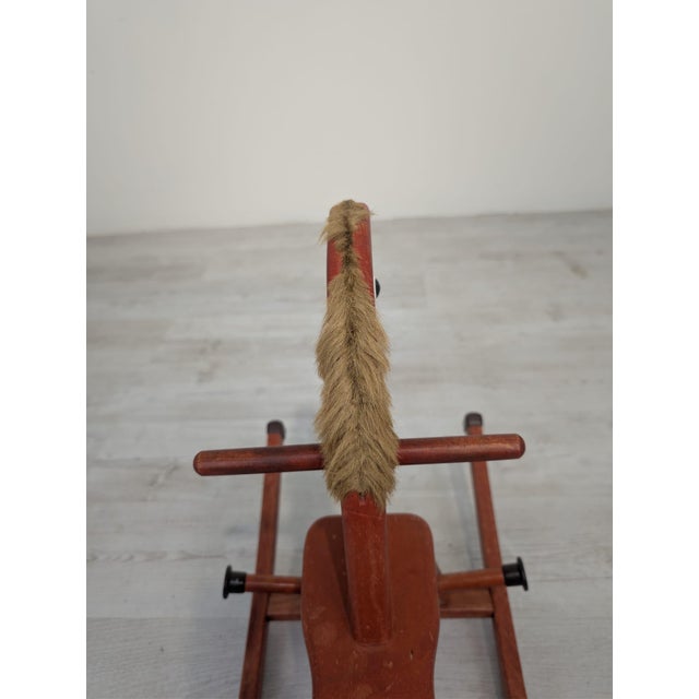 Vintage Wooden Rocking Horse, 1963 For Sale - Image 10 of 15