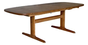 In Style of Skovby Extendable Dining Table With 1 Leaf Danish Mid-Century Modern 1960s