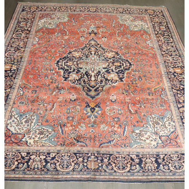 Red Late 19th Century Antique Persian Sarouk Ferehan Rug no. 10906 For Sale - Image 8 of 12