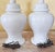 White Pair of Vintage White Ceramic Ginger Jar Table Lamps With Floral Relief & Diane Shades For Sale - Image 8 of 18