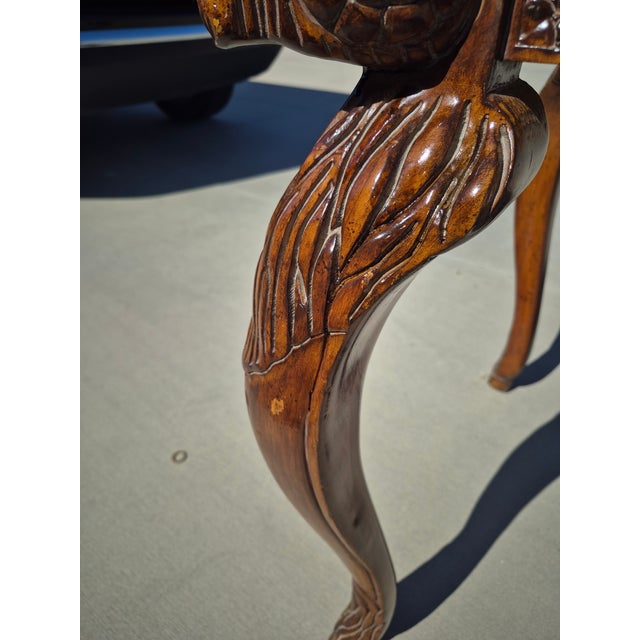 Late 20th Century Georgian-Style Carved Wood Writing Desk For Sale - Image 15 of 17