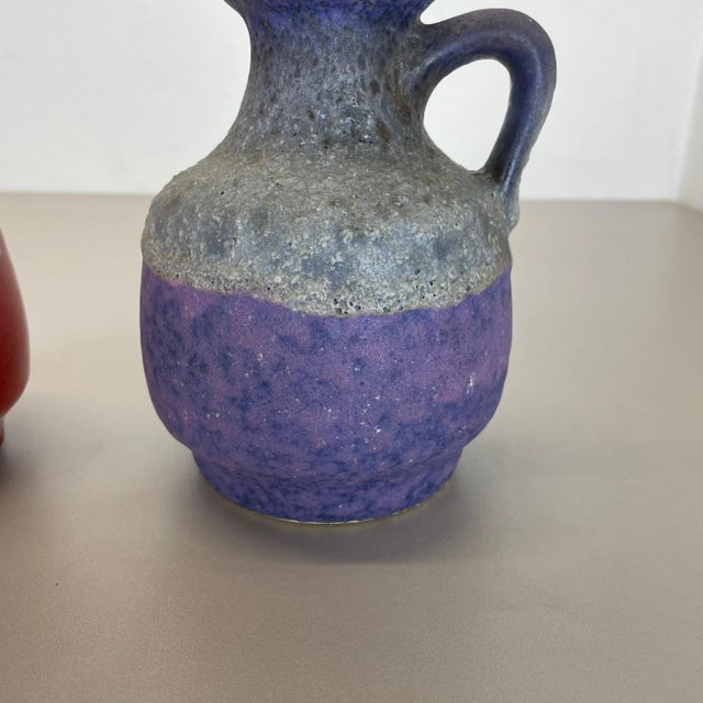 Pottery Fat Lava Vases in Purple-Red from Jopeko, Germany, 1970s, Set of 2 For Sale - Image 12 of 18