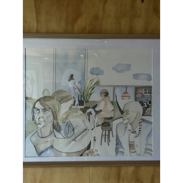 1990s Doenja Willeman, Hotel Waldeck Goes Up in Smoke, 1990s, Gouache and Watercolor For Sale - Image 5 of 9