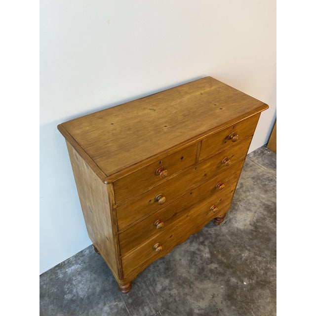 Antique Victorian Pine Chest of Drawers, 2 Over 3 For Sale In Portland, OR - Image 6 of 10