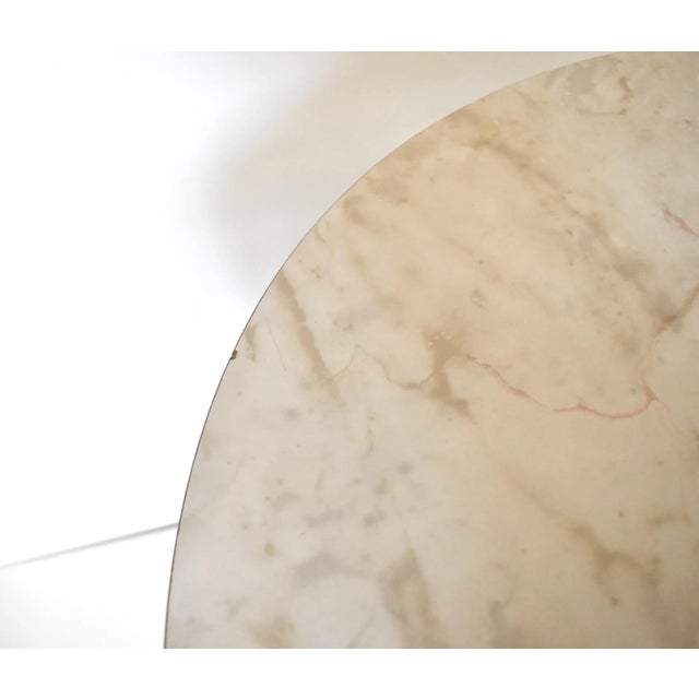 Vintage Neoclassical Round Faux Marble Side Table For Sale - Image 11 of 12