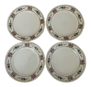 Vintage Johann Haviland China Primrose Dessert, Bread Plates- Set of 4