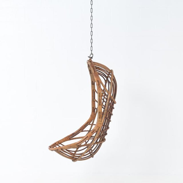 Pendant Egg Chair in Rattan For Sale - Image 11 of 18