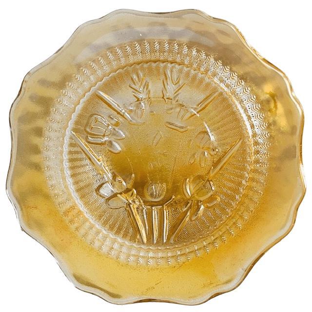 Vintage Jeanette Carnival Cup and Saucer Set in Peach Glass, 1930s, Set of 10 For Sale - Image 6 of 10