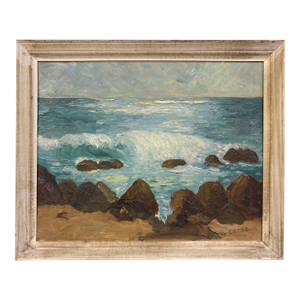 Mid Twentieth Century California Coastal Chic Original Seascape, Signed by Artist