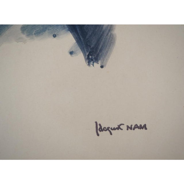 Jacques Nam, Model With Large Eyes, 1930, Watercolor For Sale - Image 6 of 7