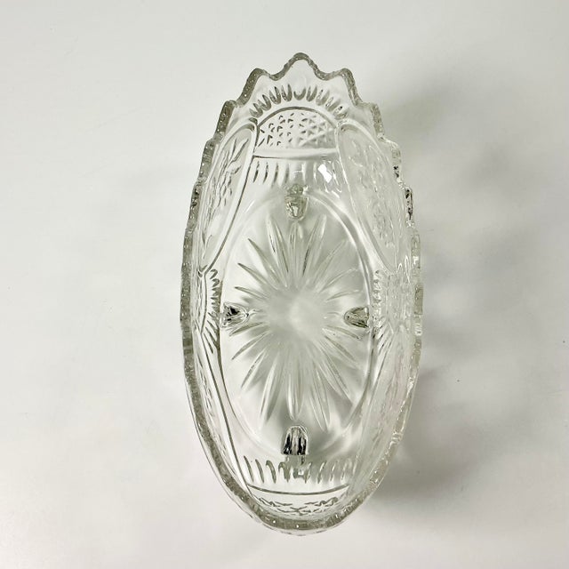 Mid-Century Boho Chic Hollywood Regency Glass Footed Centerpiece/Fruit Bowl For Sale - Image 9 of 16