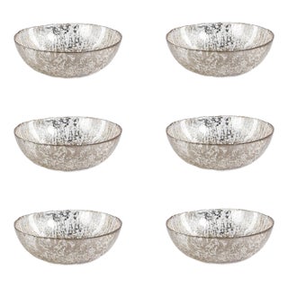 Chiara Fusion Deep Glass Serving Bowls- Set of 6, Large For Sale