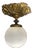 Art Nouveau Brass and Glass Globe Ceiling Lamp, Paris, France, 1910s For Sale