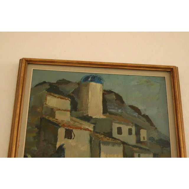 Mid-Century Modern Bertil Wahlberg, Southern Village Motif, 1950s, Oil on Panel, Framed For Sale - Image 3 of 11