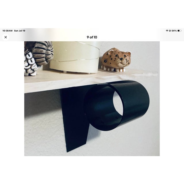 1960s Mid Century Modern Matte Black “Bookworm” Steel Coil Bookends For Sale - Image 10 of 12
