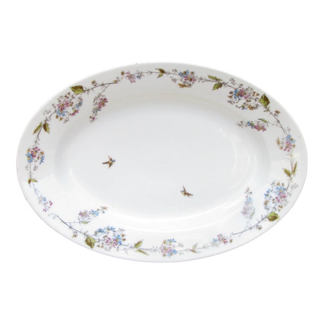 1870s French Bird Motif Limoges Platter For Sale