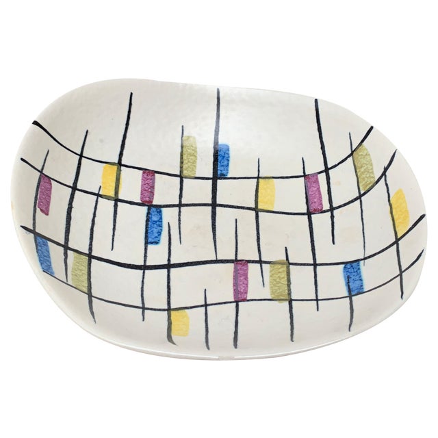 West German Mosaic Pottery Bowl, 1960s For Sale