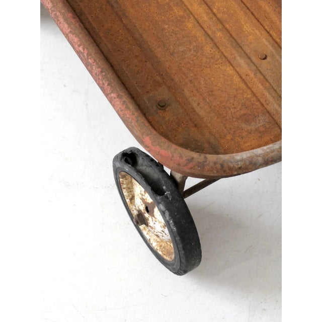 Vintage Red Metal Wagon For Sale - Image 12 of 12