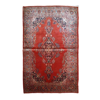 1910s Antique Handmade Persian Sarouk Rug For Sale