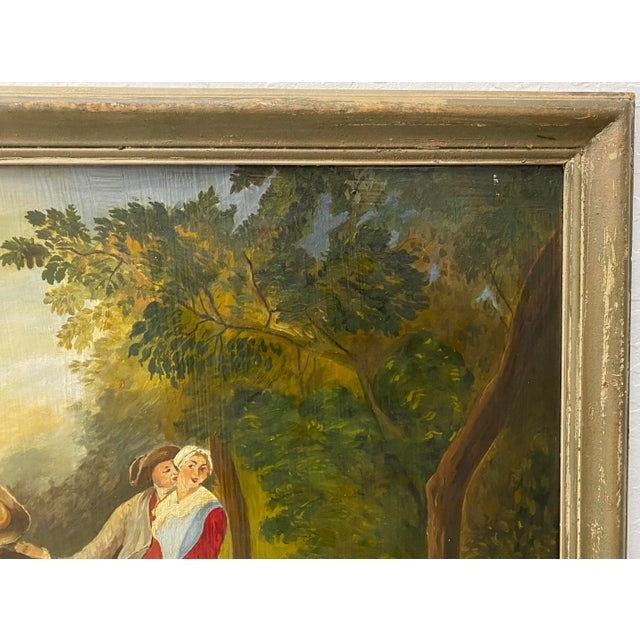Impressionist Antique European School "Summer" Oil Painting After Nicolas Lancret C.1900 For Sale - Image 3 of 9