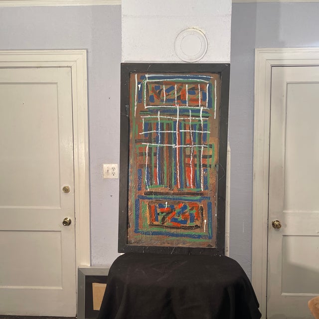 Nice artwork by Florida artist John frates, mid century modern abstract expressionist, energetic. Bold strokes, Similar to...