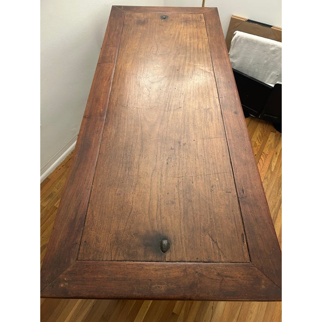 Late 19th Century Antique Solid Hard Wood Table 31 Inches Tall For Sale - Image 5 of 11