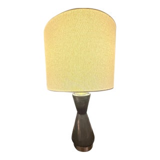 West Elm Metalized Glass Usb Table Lamp - Grey For Sale
