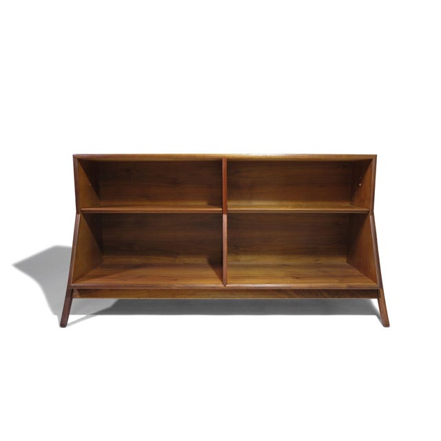 Mid century walnut bookcase designed by Kipp Stewart and Stewart MacDougall for Drexel Declaration, circa 1959, United...