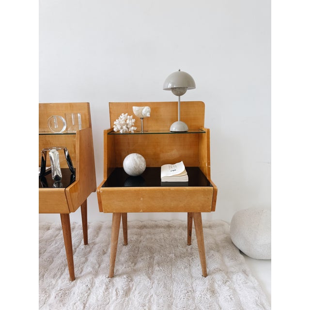 Mid-Century Modern Nightstands attributed to Jitona Soběslav, Czechoslovakia, 1960s, Set of 2 For Sale - Image 11 of 17