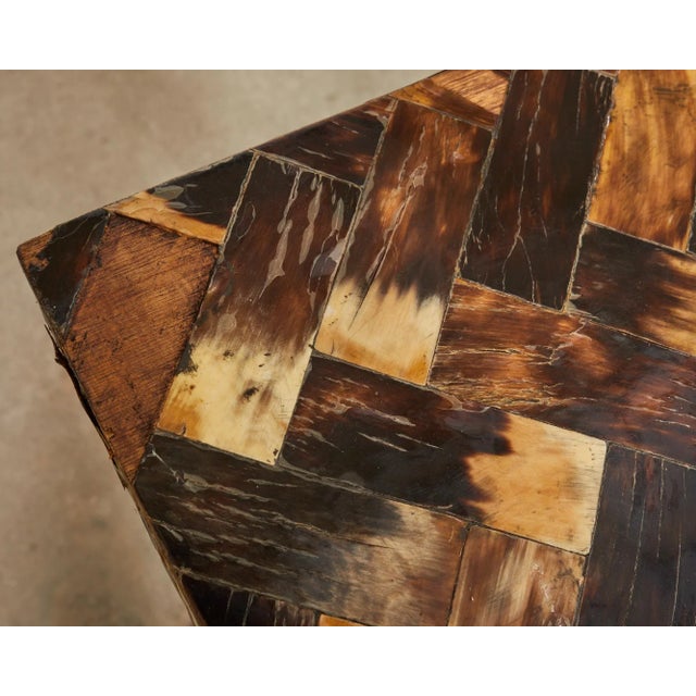 Tessellated Horn Dining Table With Leaves Designed by Thomas Britt For Sale - Image 10 of 12